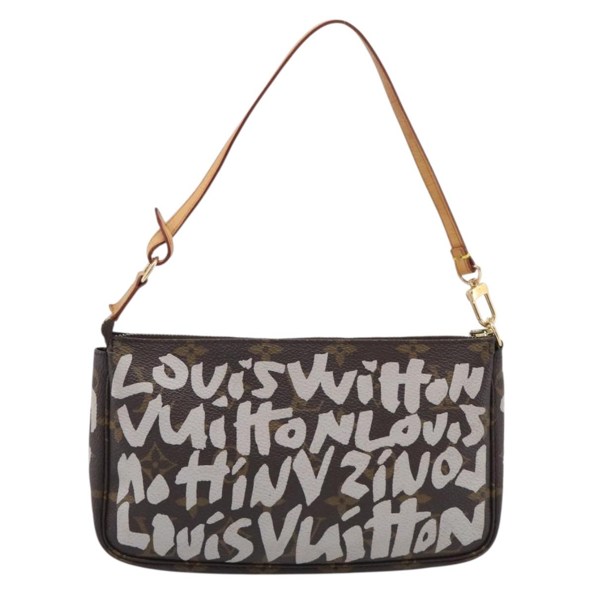 LOUIS VUITTON Monogram Graffiti Pochette Accessoires White M92192 Auth 214798SAV