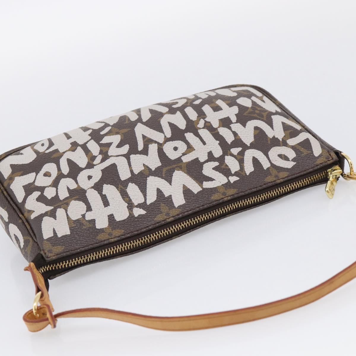 LOUIS VUITTON Monogram Graffiti Pochette Accessoires White M92192 Auth 214798SAV