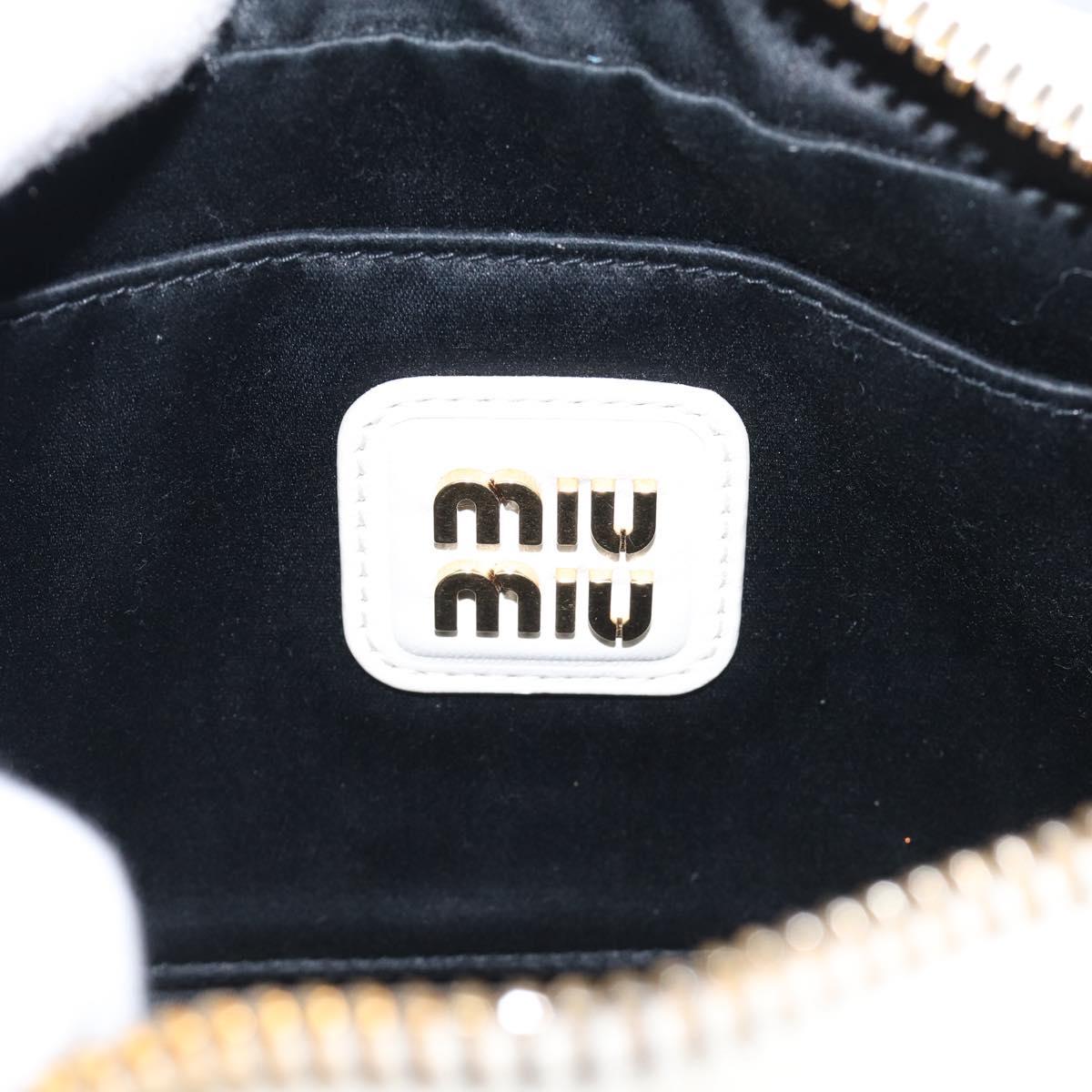 Miu Miu Matelasse Arkadi Hand Bag Leather 2way White Gold Auth 214802M
