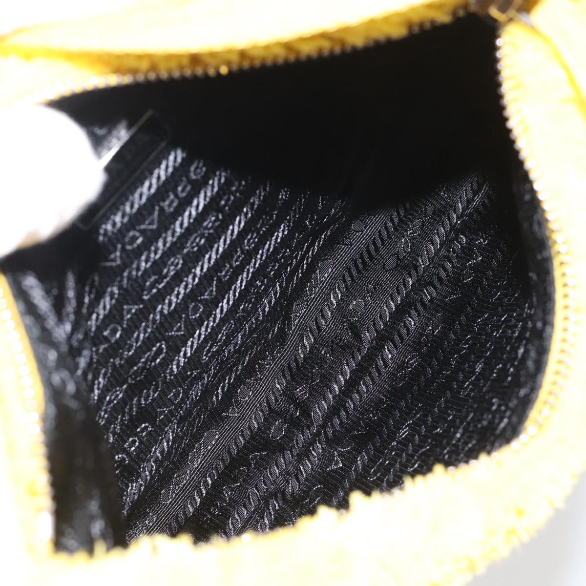 PRADA Accessory Pouch Pile Yellow Silver Auth 214848V