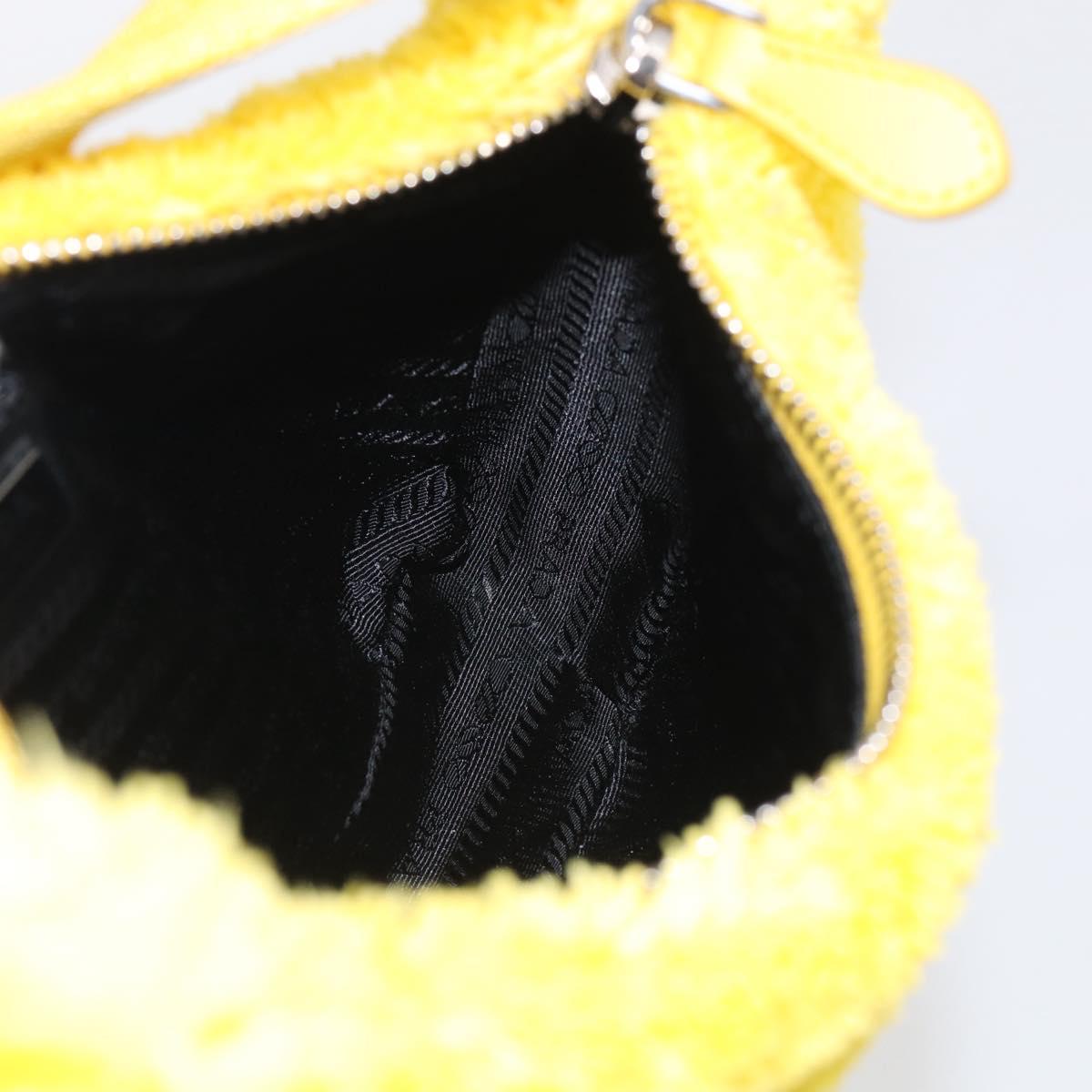PRADA Accessory Pouch Pile Yellow Silver Auth 214848V