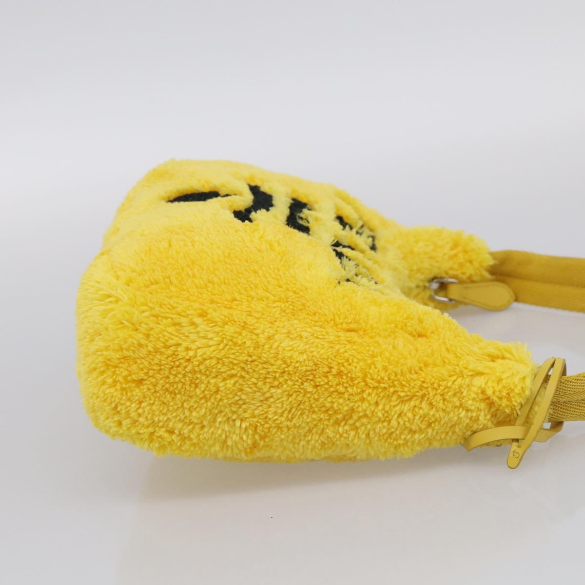PRADA Accessory Pouch Pile Yellow Silver Auth 214848V