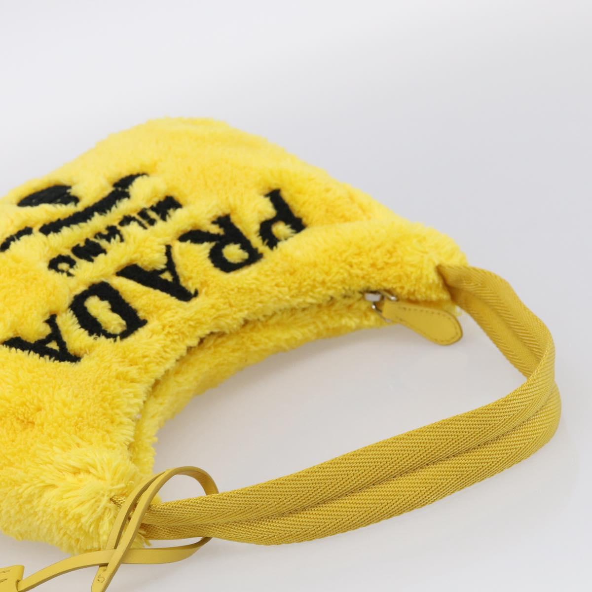 PRADA Accessory Pouch Pile Yellow Silver Auth 214848V