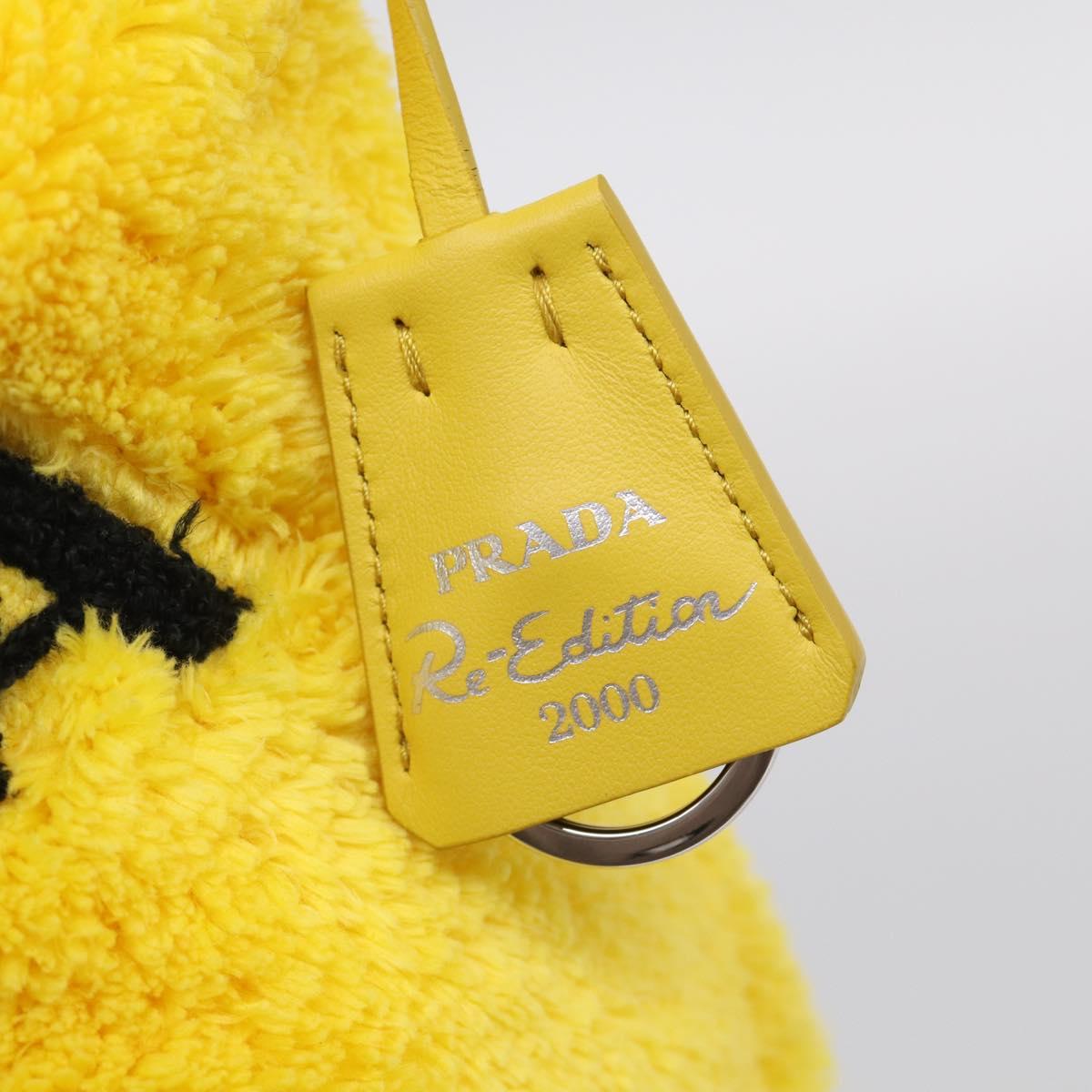 PRADA Accessory Pouch Pile Yellow Silver Auth 214848V