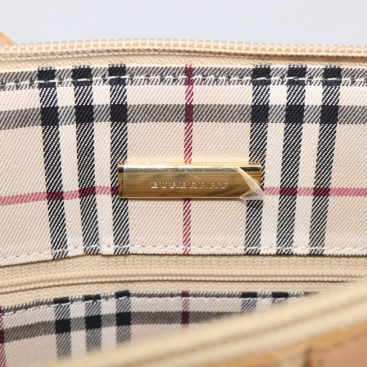 BURBERRY Shoulder Bag Leather Beige Gold Auth 214911A