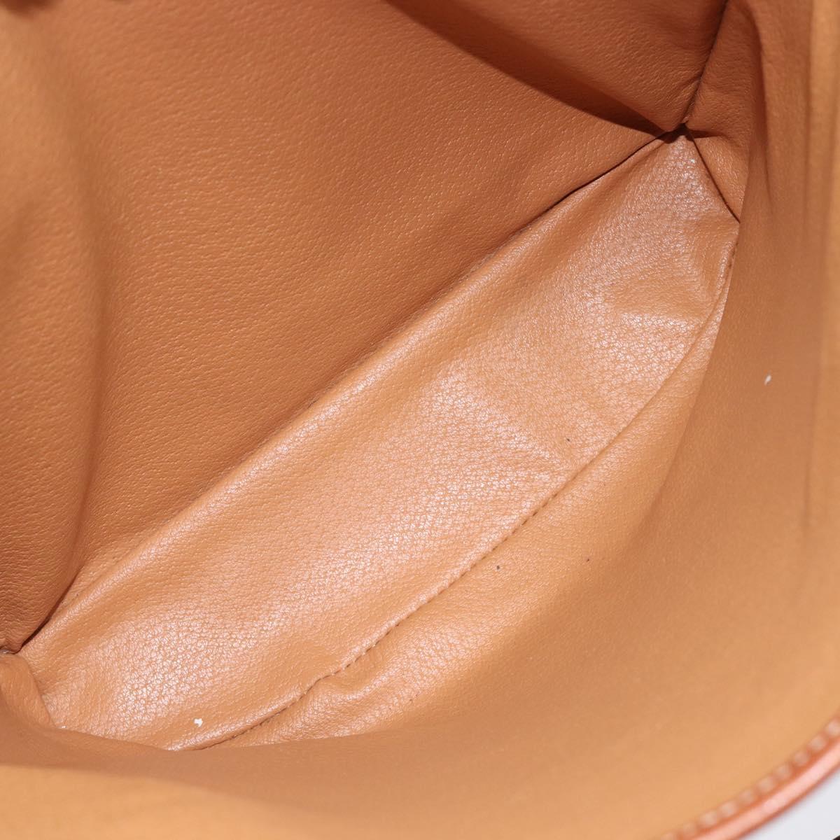 CELINE Macadam Canvas Tote Bag PVC Leather Brown Gold Auth 214916