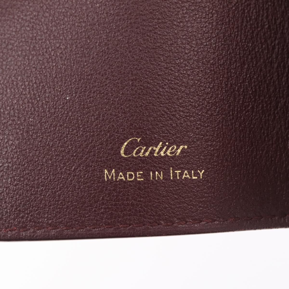 Cartier Must Line Key Case Leather Bordeaux Gold Auth 214918V