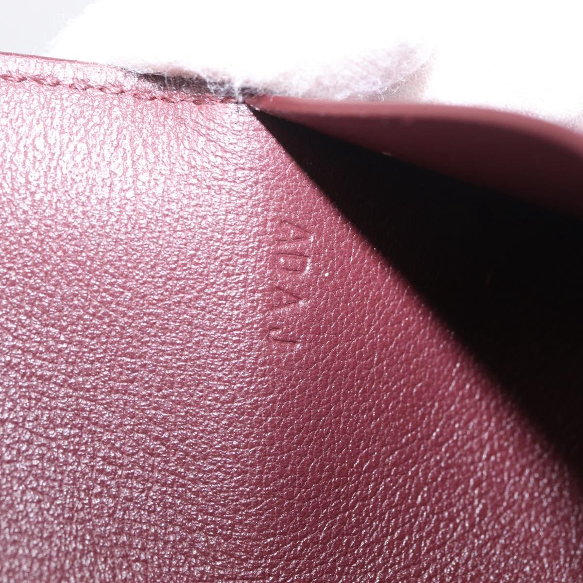 Cartier Must Line Key Case Leather Bordeaux Gold Auth 214918V
