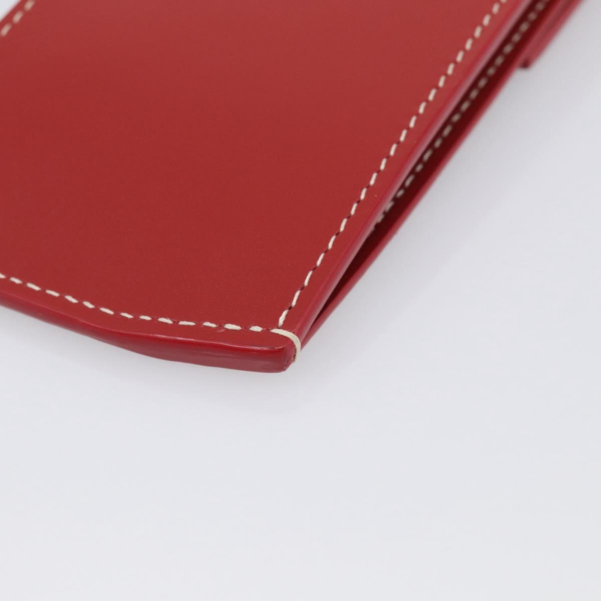 Goyard Herringbone Key Case PVC Red Silver Auth 214921M