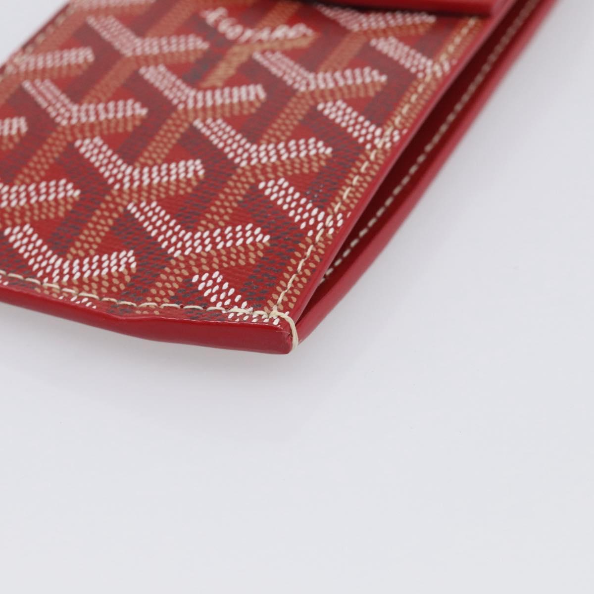 Goyard Herringbone Key Case PVC Red Silver Auth 214921M