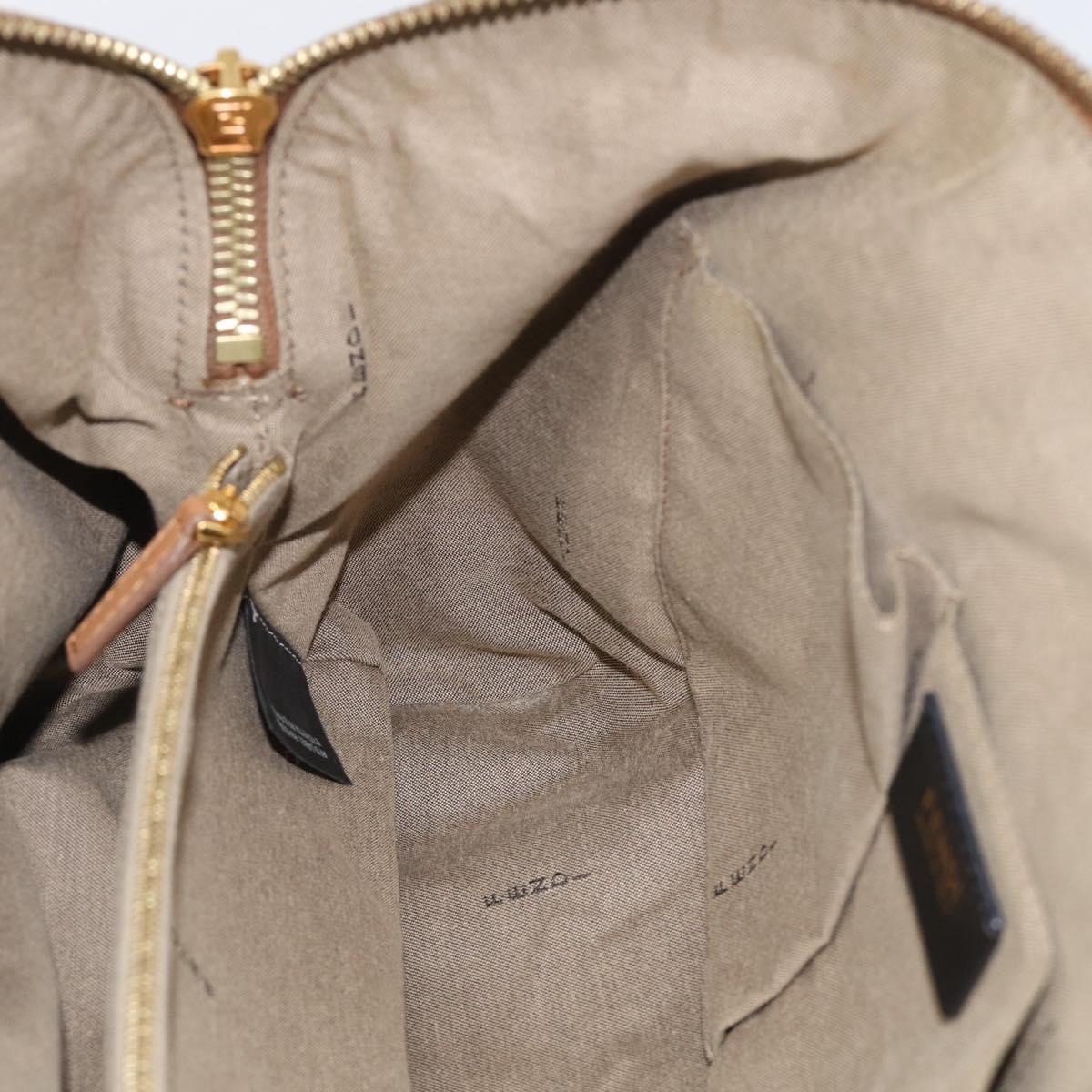 FENDI Chameleon Bag Boston Bag Canvas Beige Gold Auth 214925