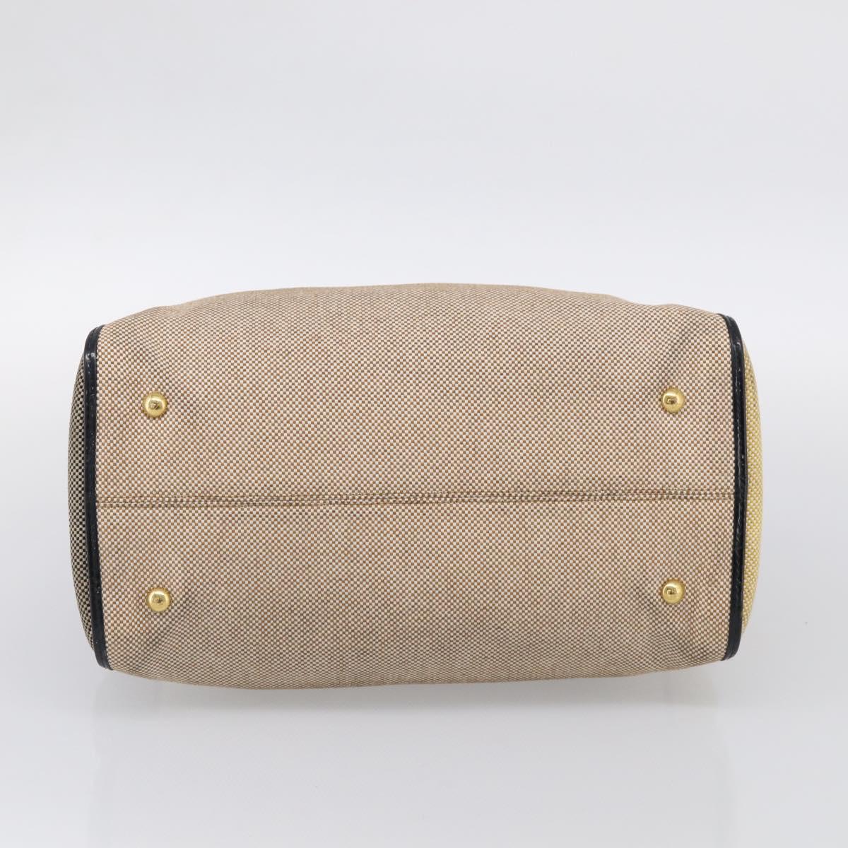 FENDI Chameleon Bag Boston Bag Canvas Beige Gold Auth 214925