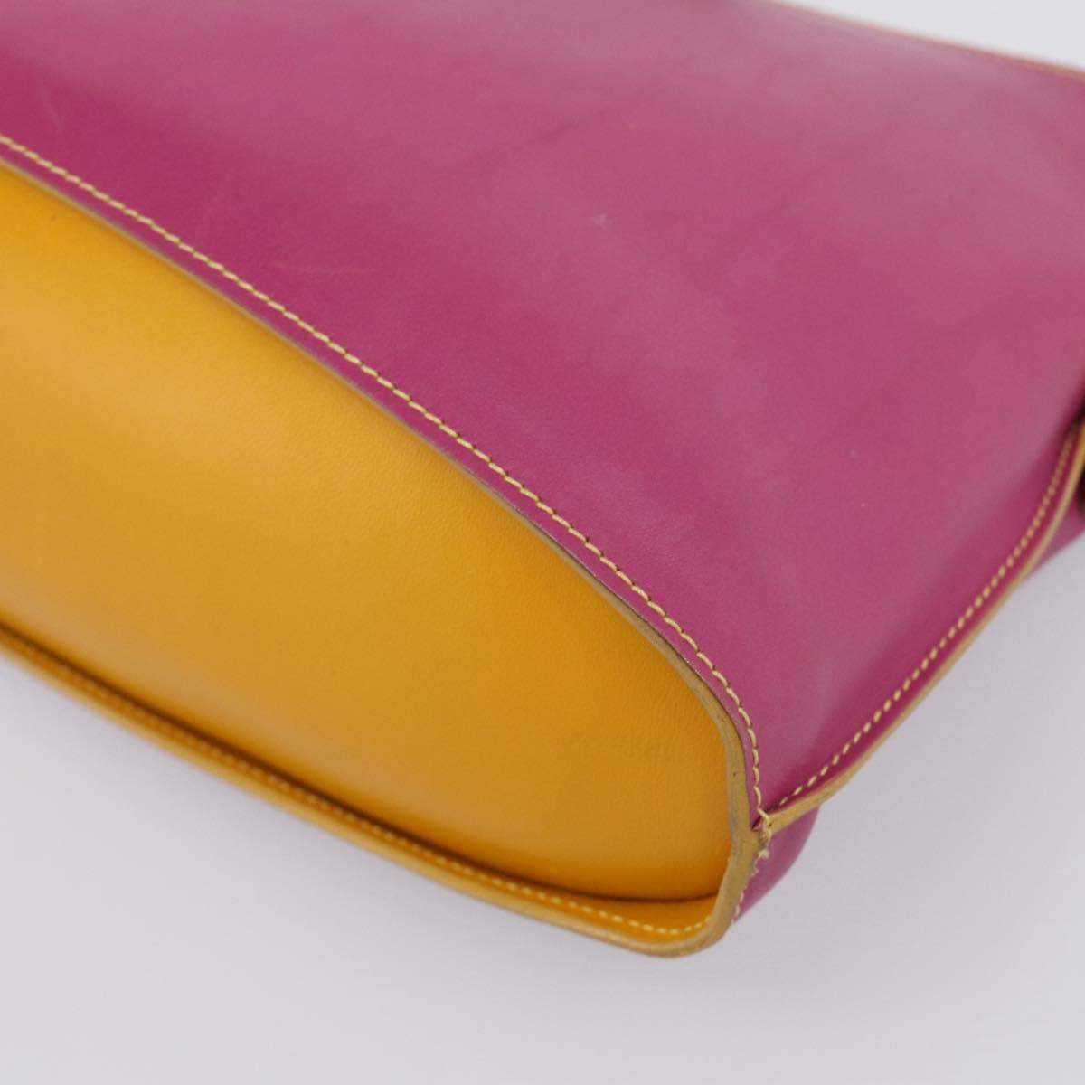 FENDI Shoulder Bag Leather Pink Gold Auth 214926A