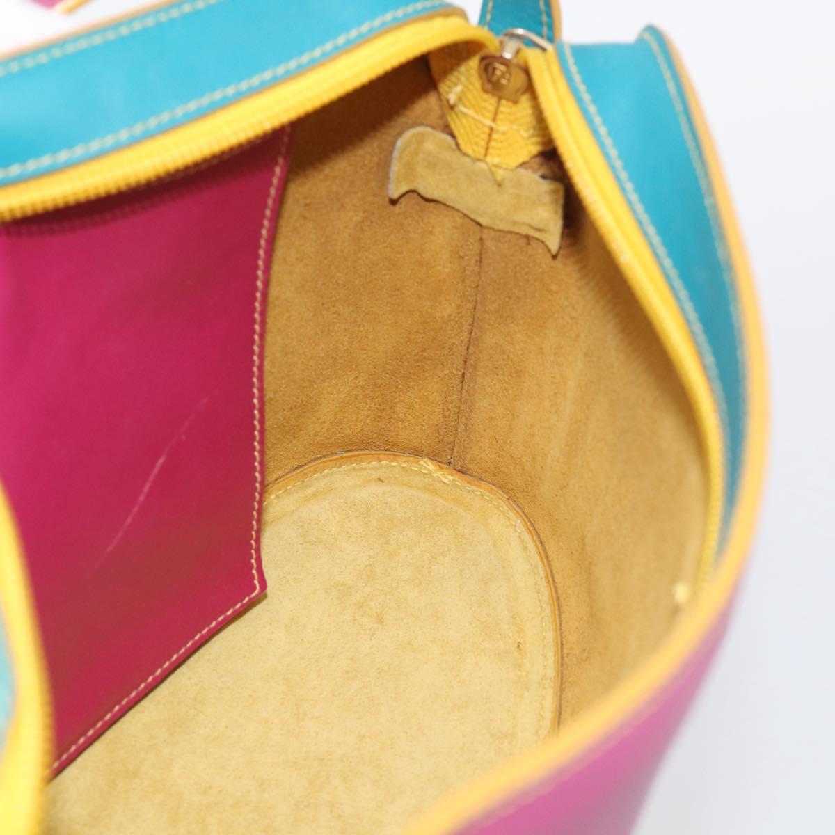 FENDI Shoulder Bag Leather Pink Gold Auth 214926A