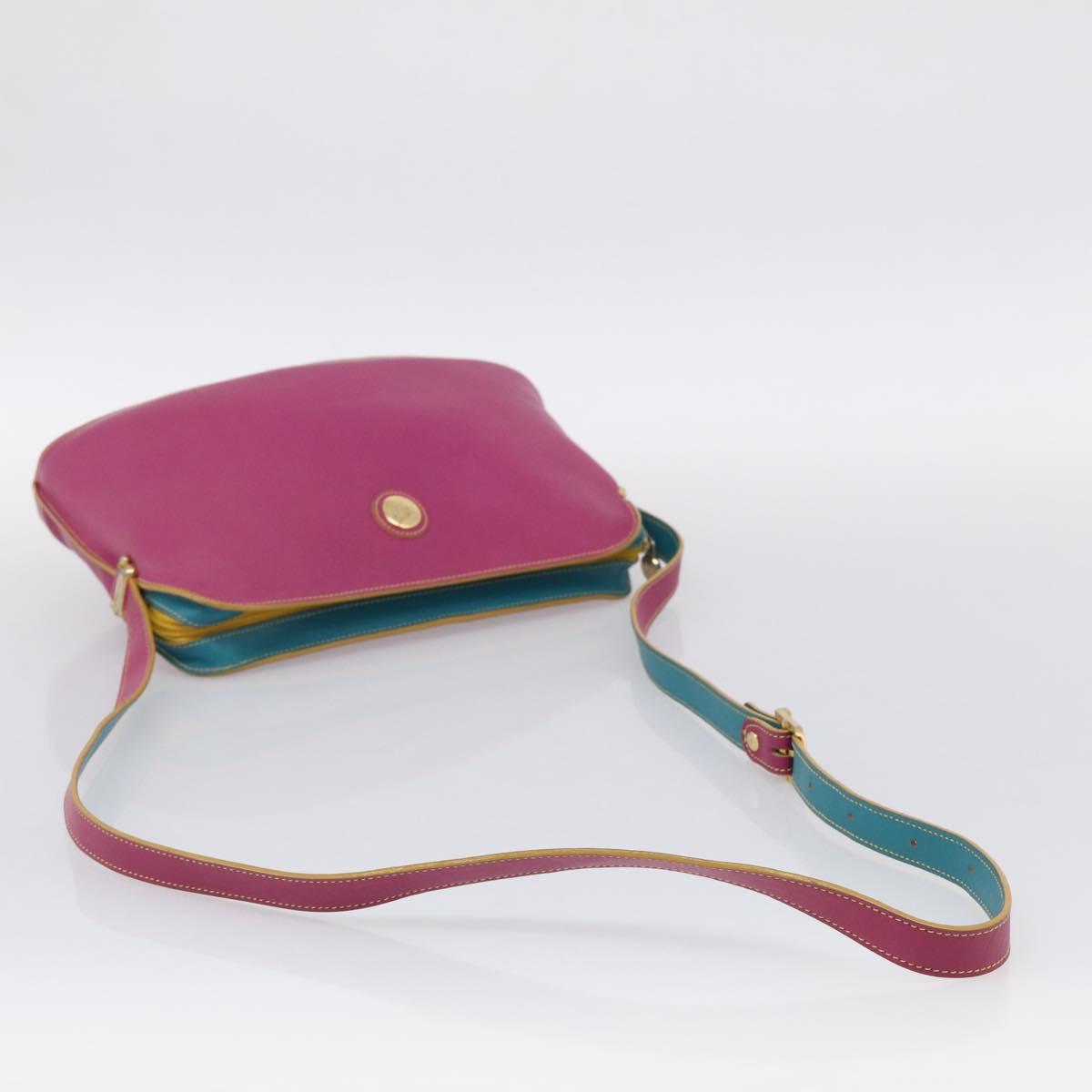 FENDI Shoulder Bag Leather Pink Gold Auth 214926A