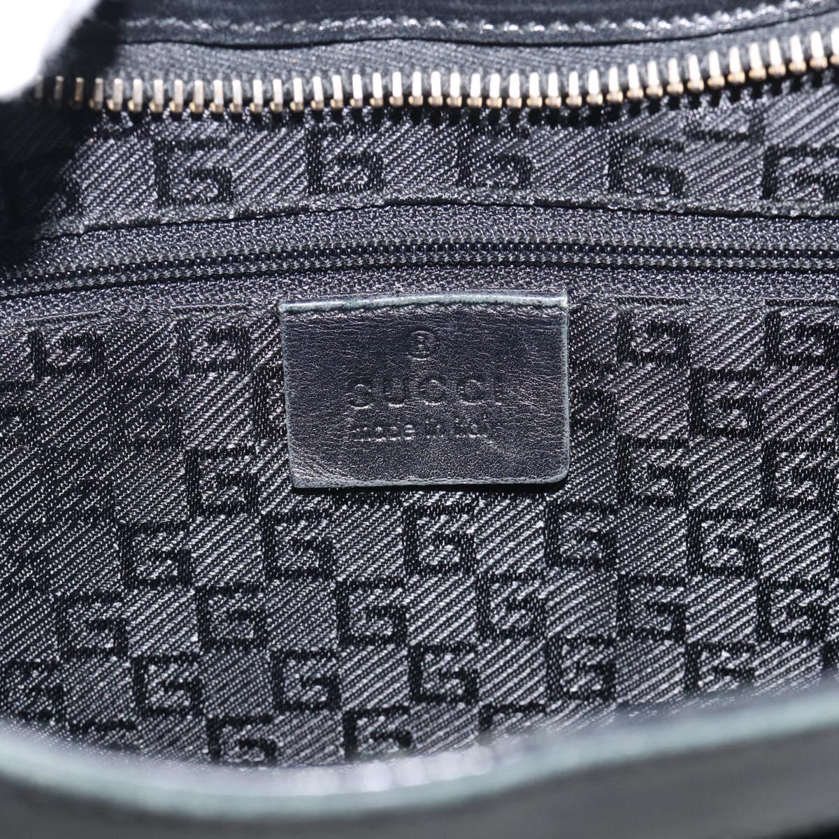 GUCCI Bamboo Jackie Shoulder Bag Suede Black Gold 001 4062 Auth 214927A