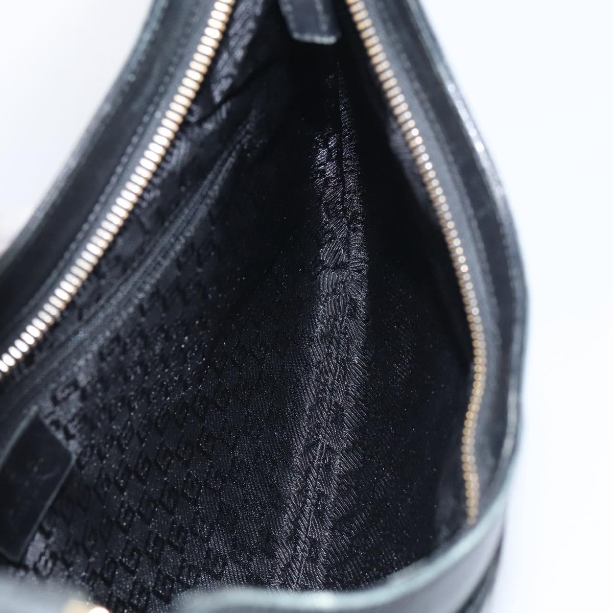 GUCCI Bamboo Jackie Shoulder Bag Suede Black Gold 001 4062 Auth 214927A