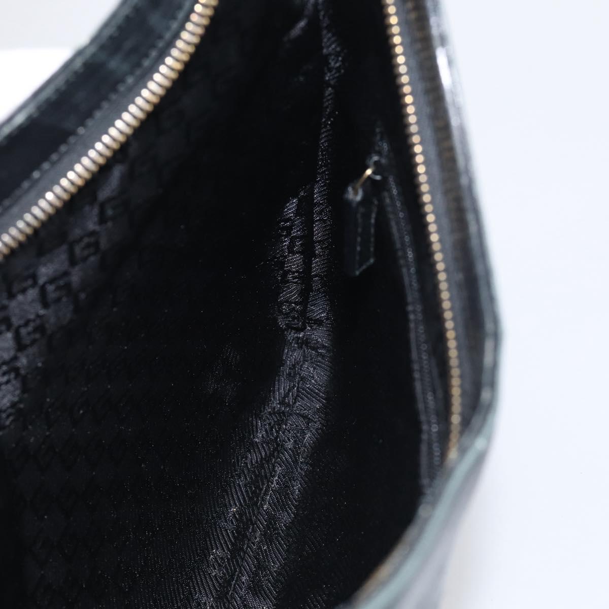 GUCCI Bamboo Jackie Shoulder Bag Suede Black Gold 001 4062 Auth 214927A