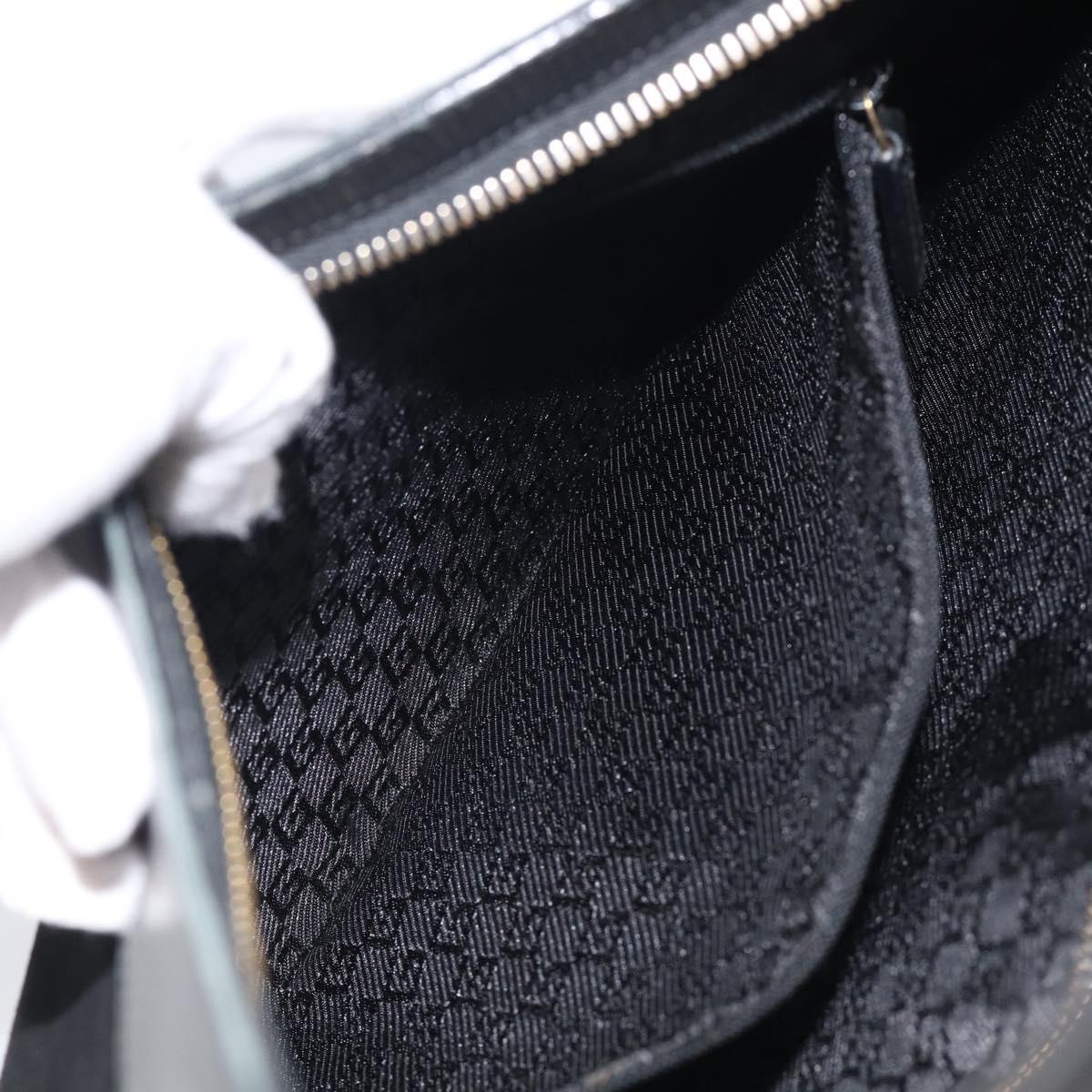 GUCCI Bamboo Jackie Shoulder Bag Suede Black Gold 001 4062 Auth 214927A