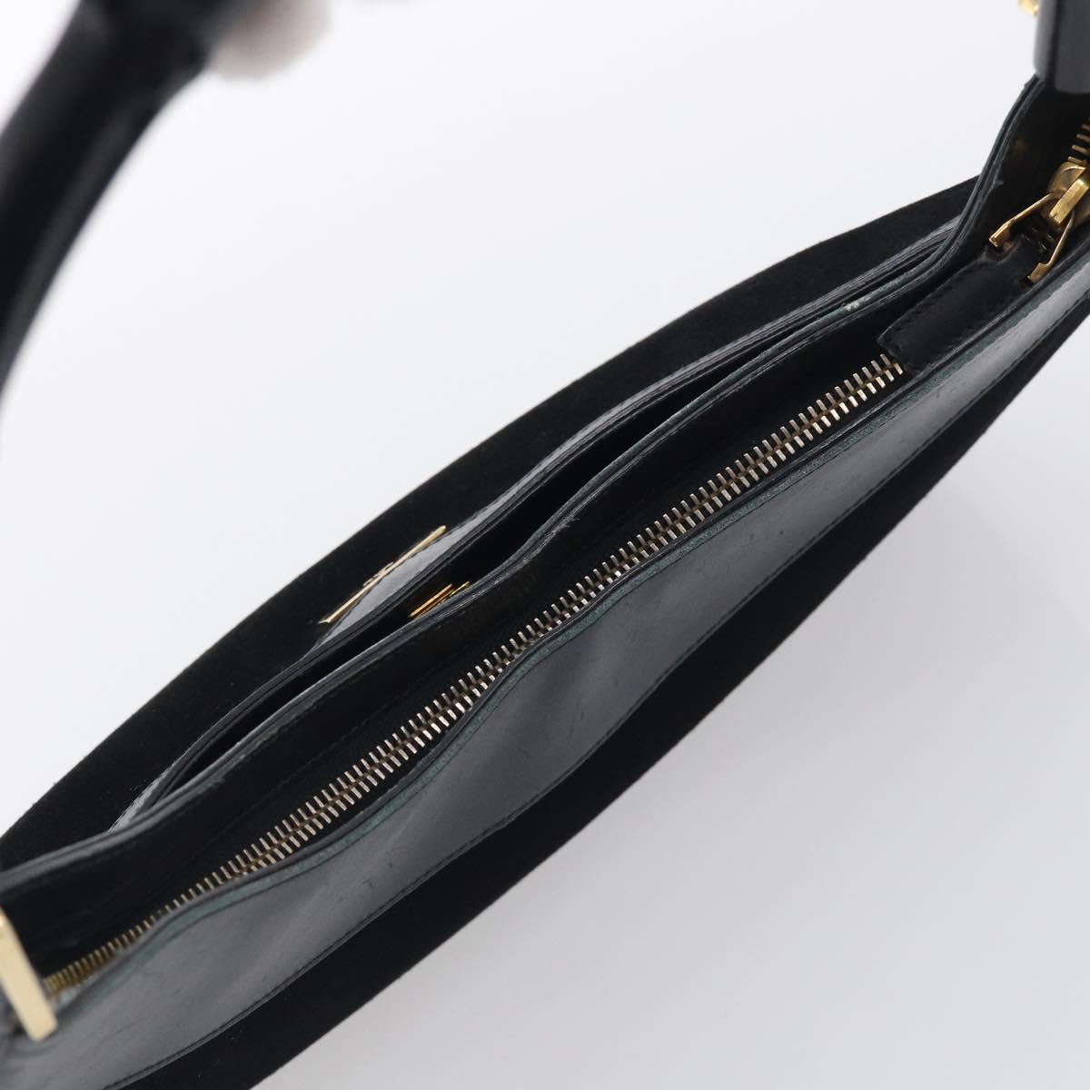 GUCCI Bamboo Jackie Shoulder Bag Suede Black Gold 001 4062 Auth 214927A