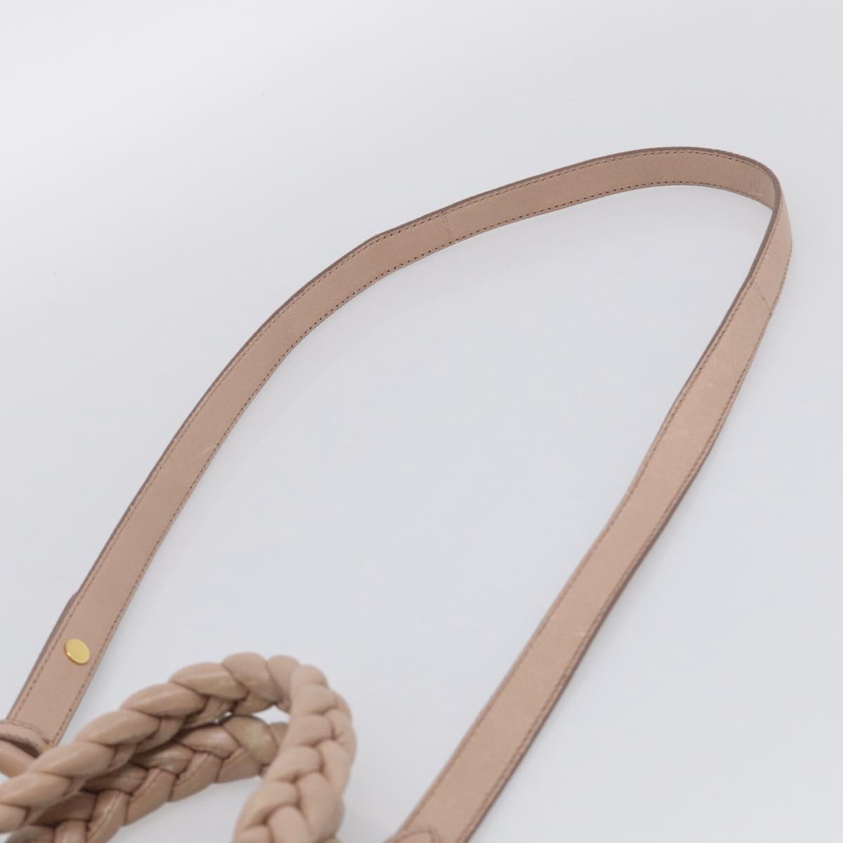 Miu Miu Matelasse Hand Bag Leather 2way Pink Gold Auth 214932A