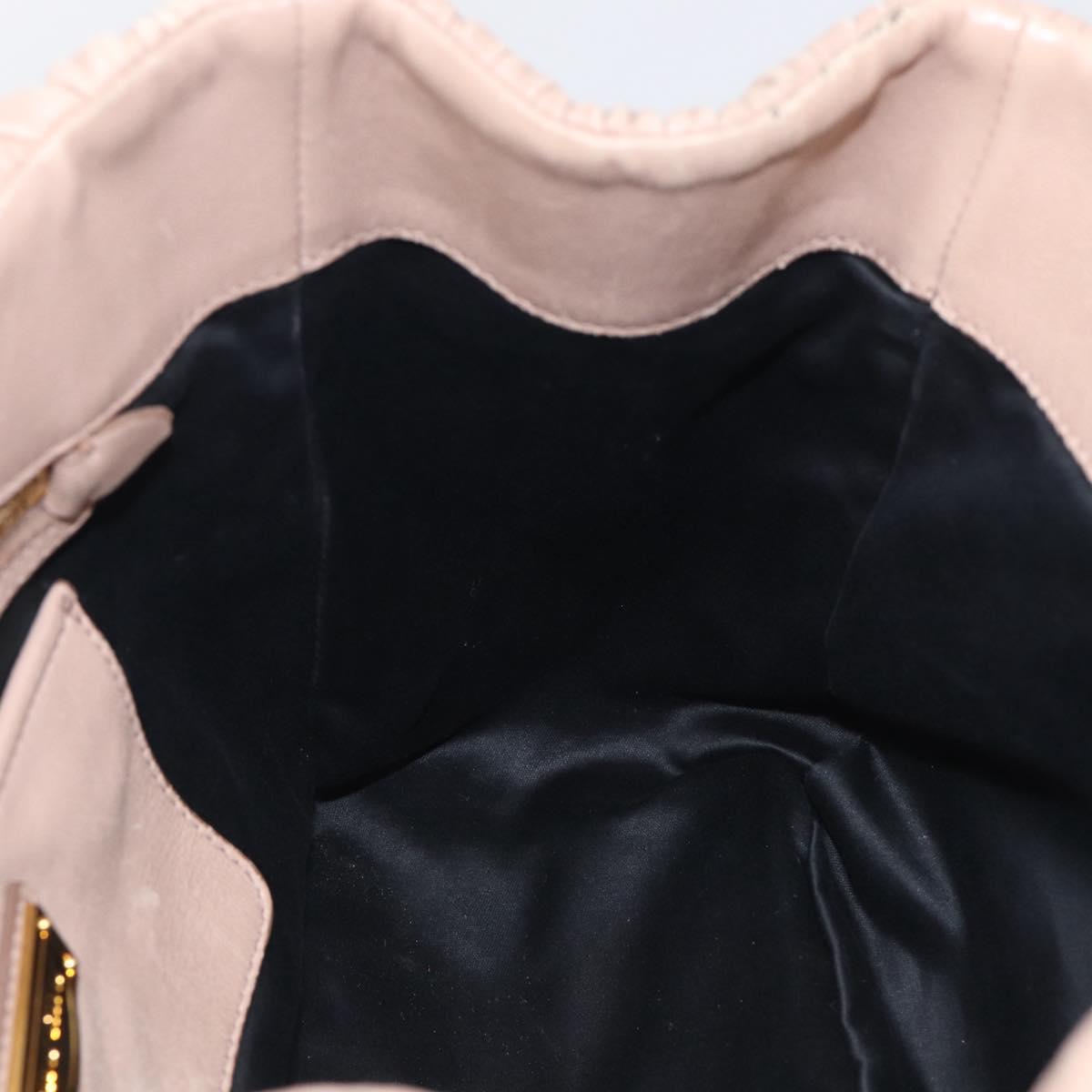 Miu Miu Matelasse Hand Bag Leather 2way Pink Gold Auth 214932A
