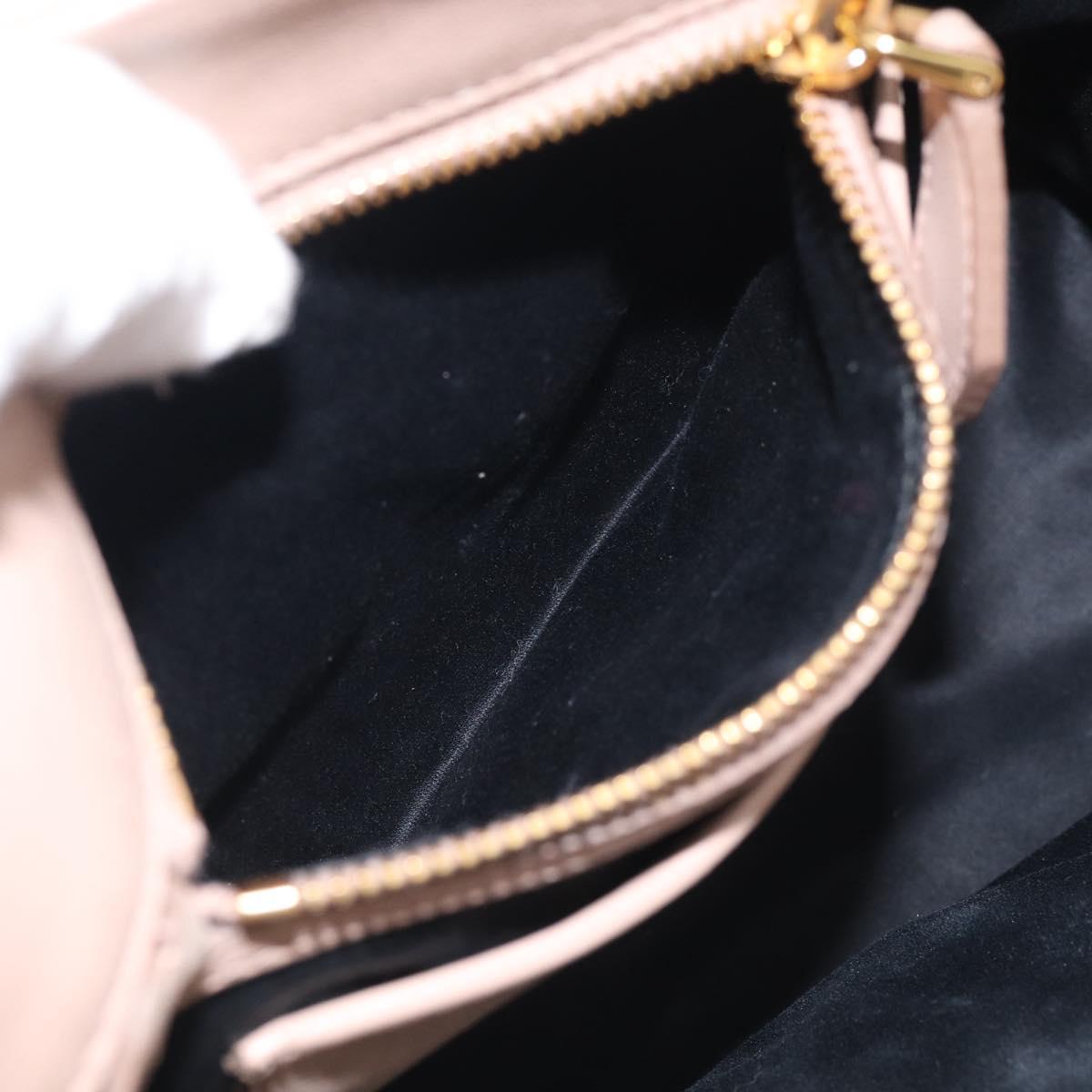Miu Miu Matelasse Hand Bag Leather 2way Pink Gold Auth 214932A