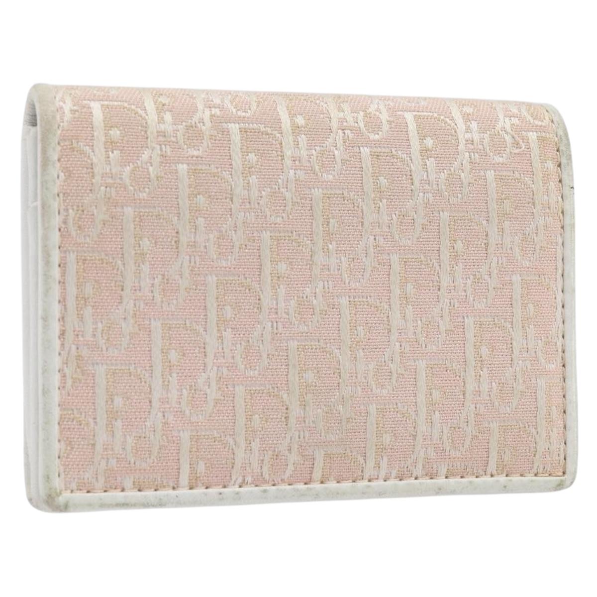 Christian Dior Trotter Canvas Card Case Pink Auth 214933A