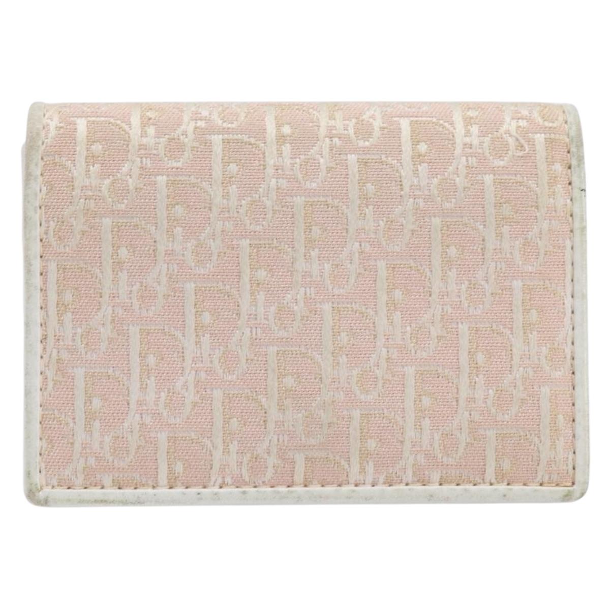 Christian Dior Trotter Canvas Card Case Pink Auth 214933A