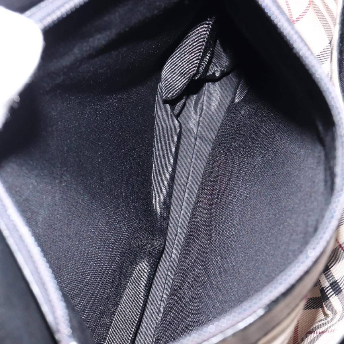 BURBERRY Hand Bag Leather Black Gold Auth 214941