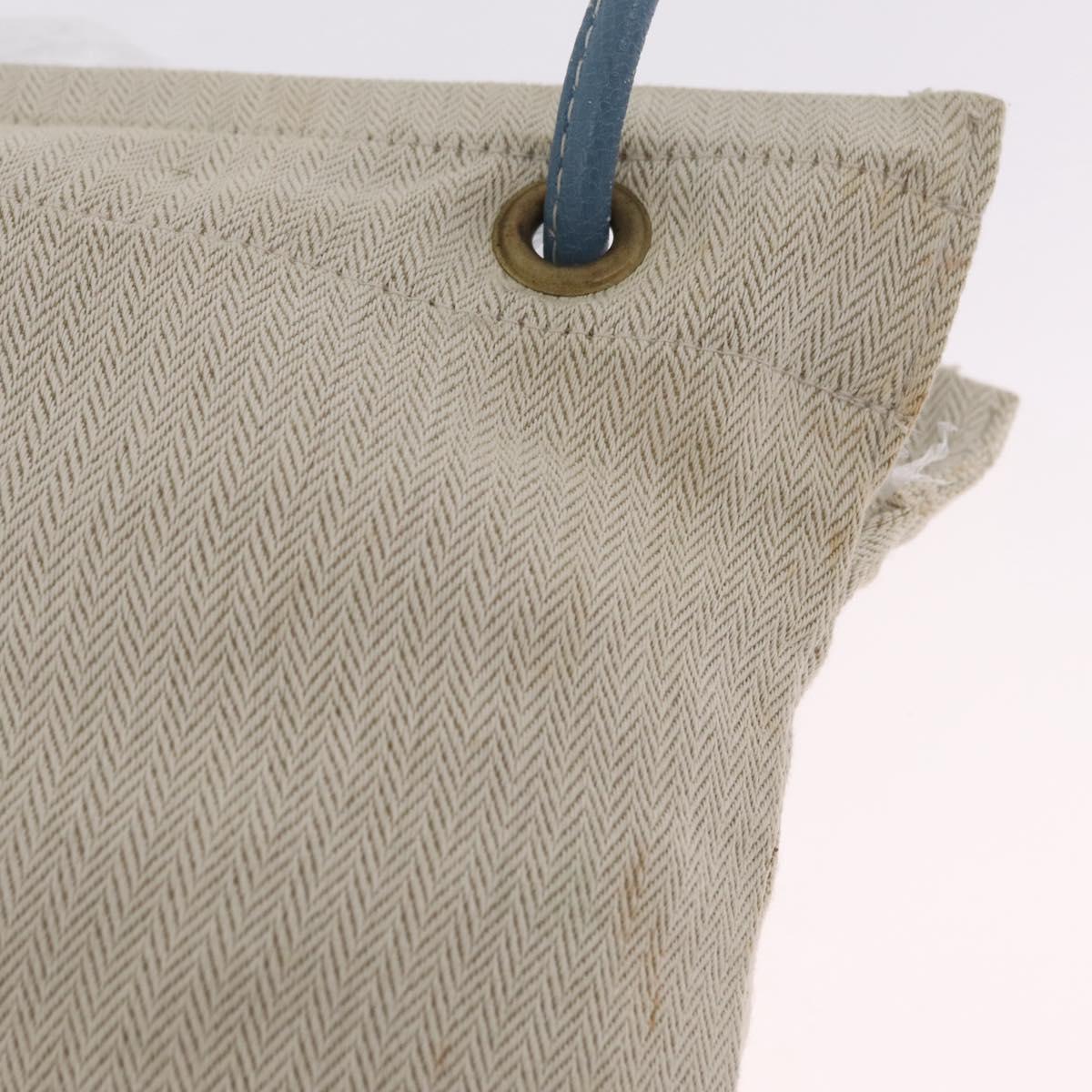 HERMES Aline PM Shoulder Bag Canvas Beige Gold Auth 214942A
