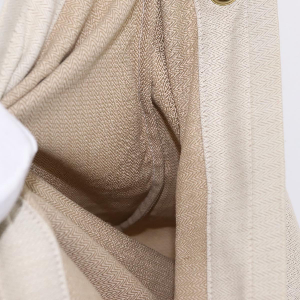 HERMES Aline PM Shoulder Bag Canvas Beige Gold Auth 214942A
