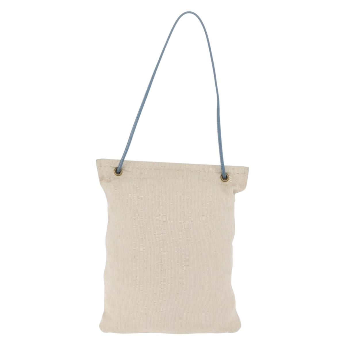 HERMES Aline PM Shoulder Bag Canvas Beige Gold Auth 214942A