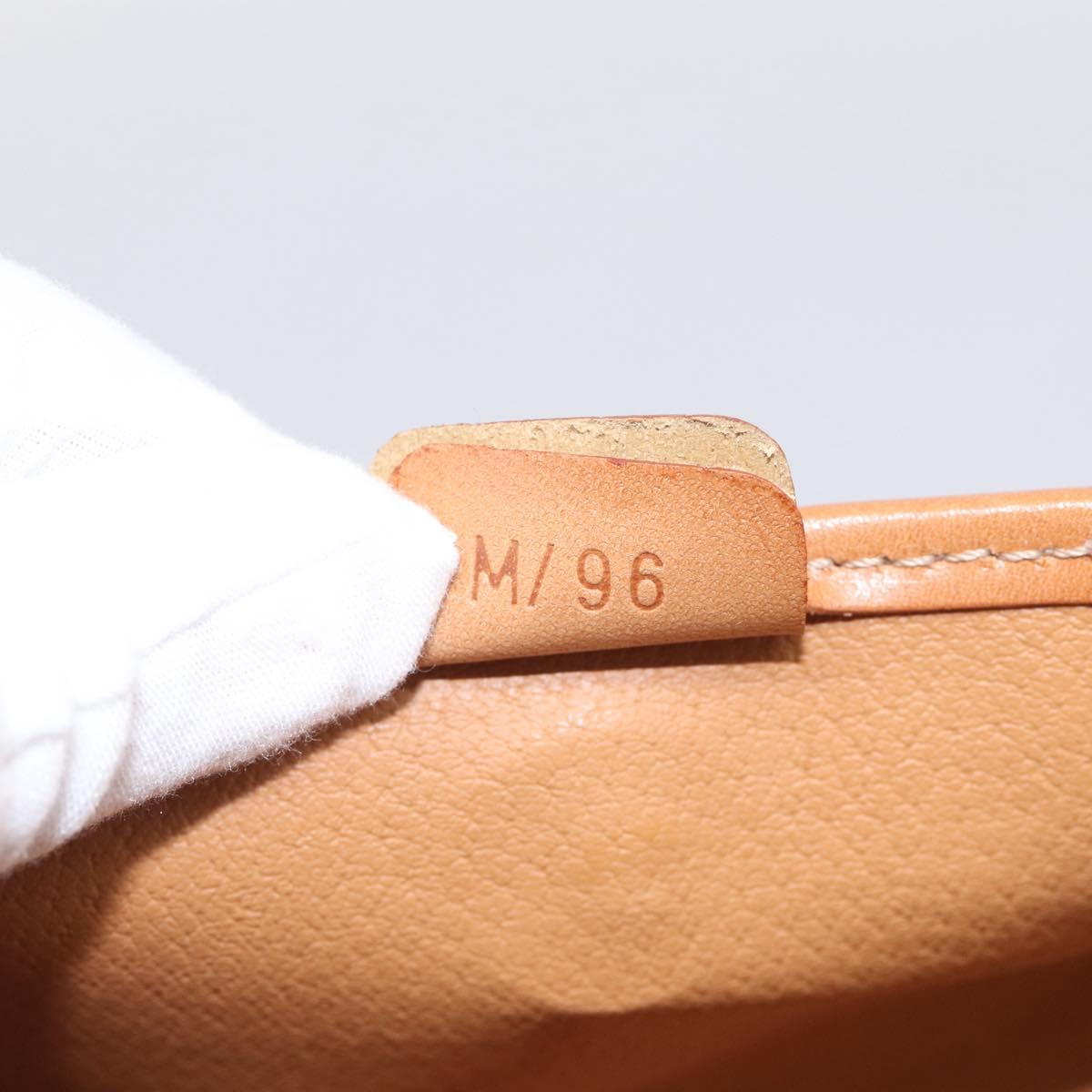 CELINE Macadam Canvas Pouch PVC Leather Brown Gold Auth 214943A
