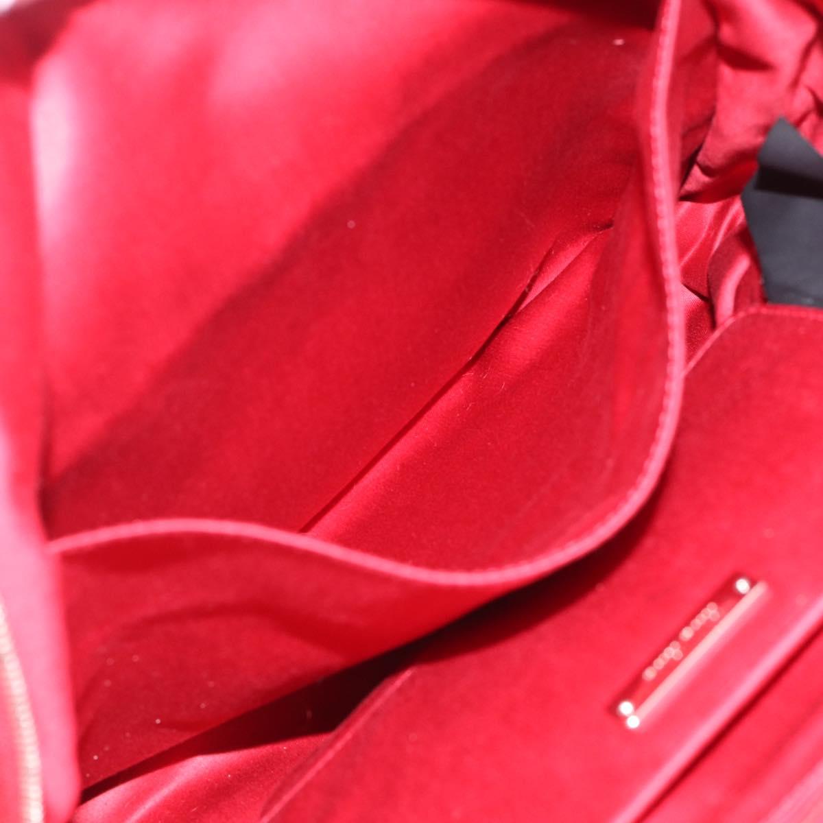Miu Miu Backpack Acrylic Fur Red Silver Auth 214949M