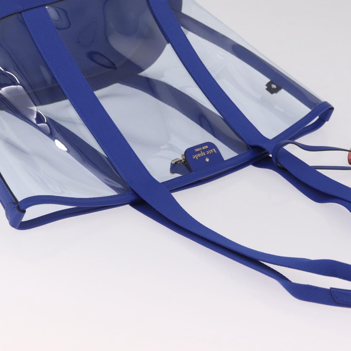 kate spade Tote Bag Leather Vinyl Blue Auth 214957A