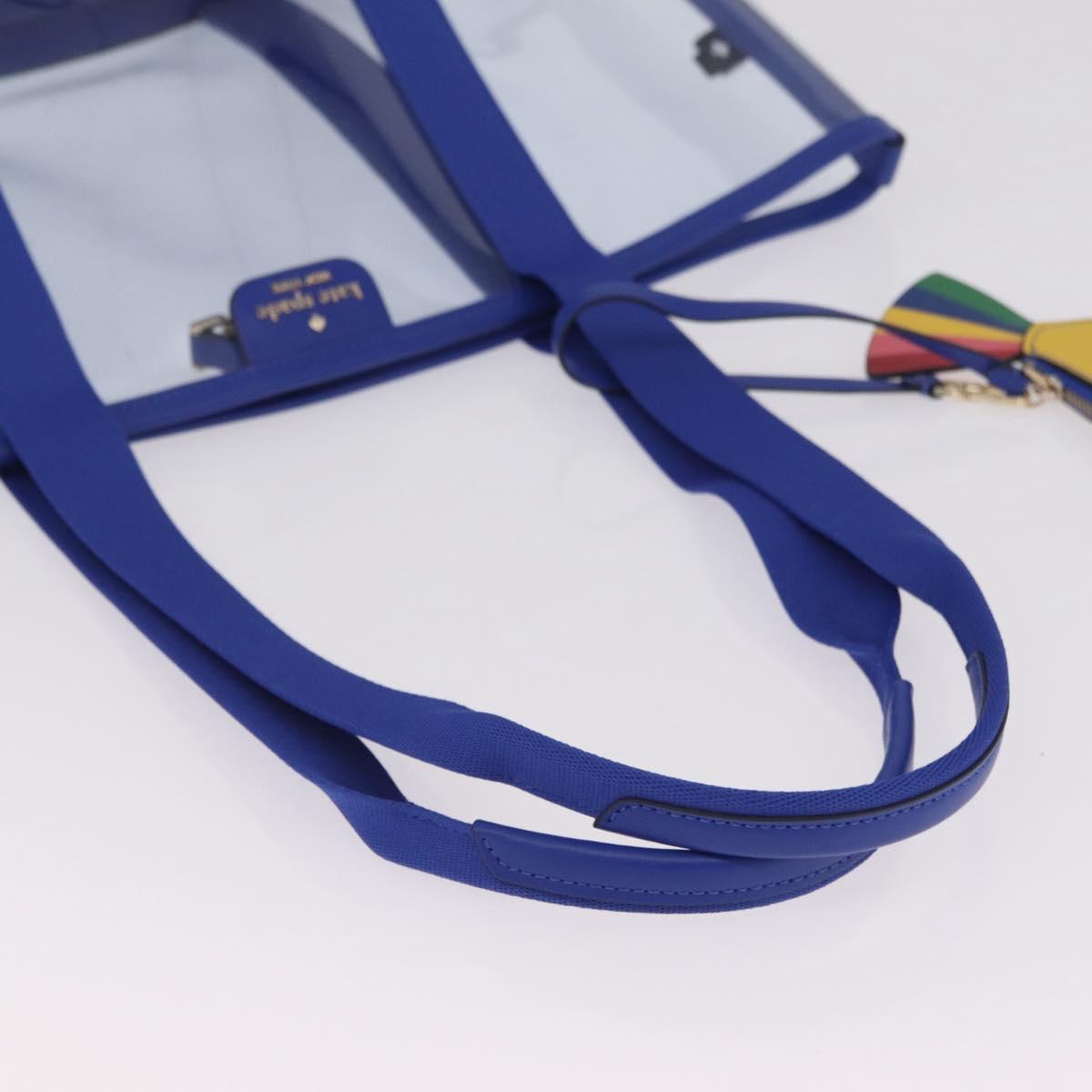 kate spade Tote Bag Leather Vinyl Blue Auth 214957A