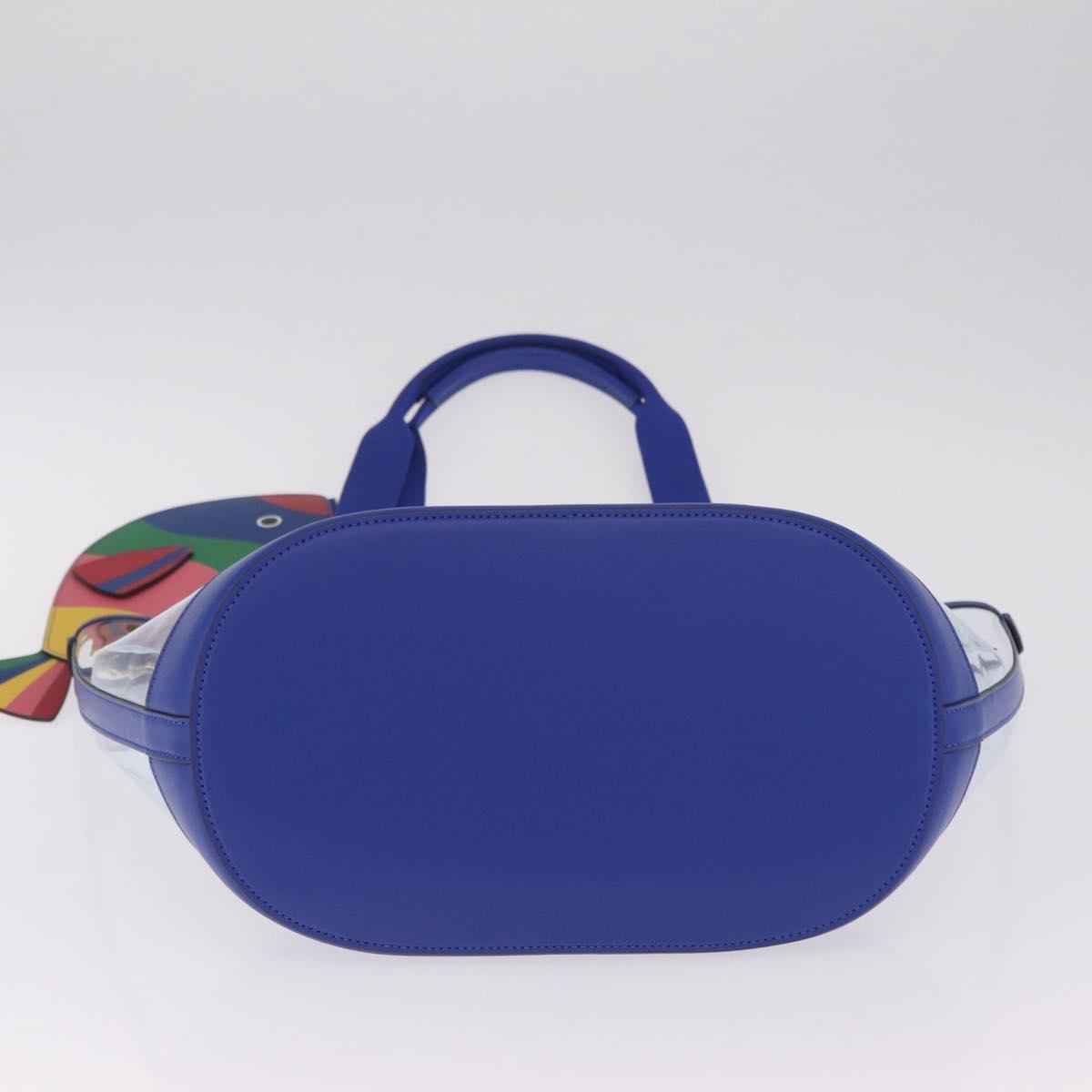 kate spade Tote Bag Leather Vinyl Blue Auth 214957A