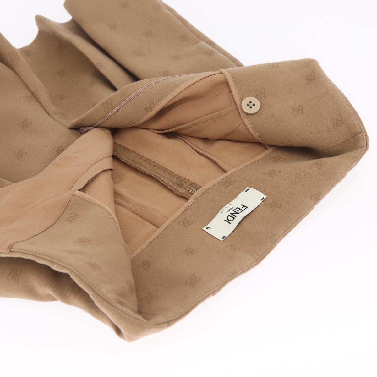FENDI Skirt Wool Beige Auth 214962M