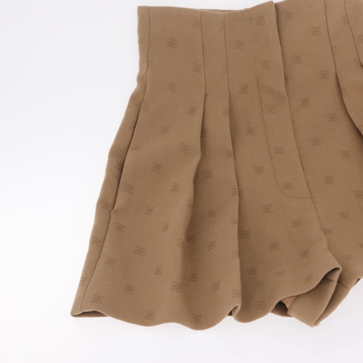 FENDI Skirt Wool Beige Auth 214962M