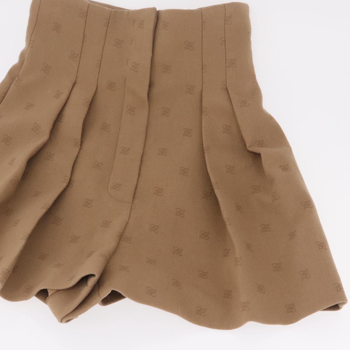 FENDI Skirt Wool Beige Auth 214962M