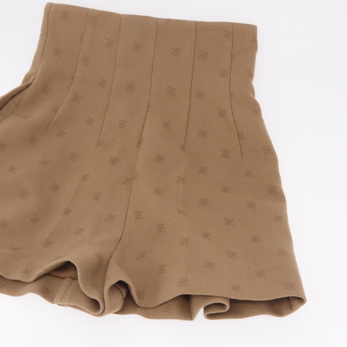 FENDI Skirt Wool Beige Auth 214962M