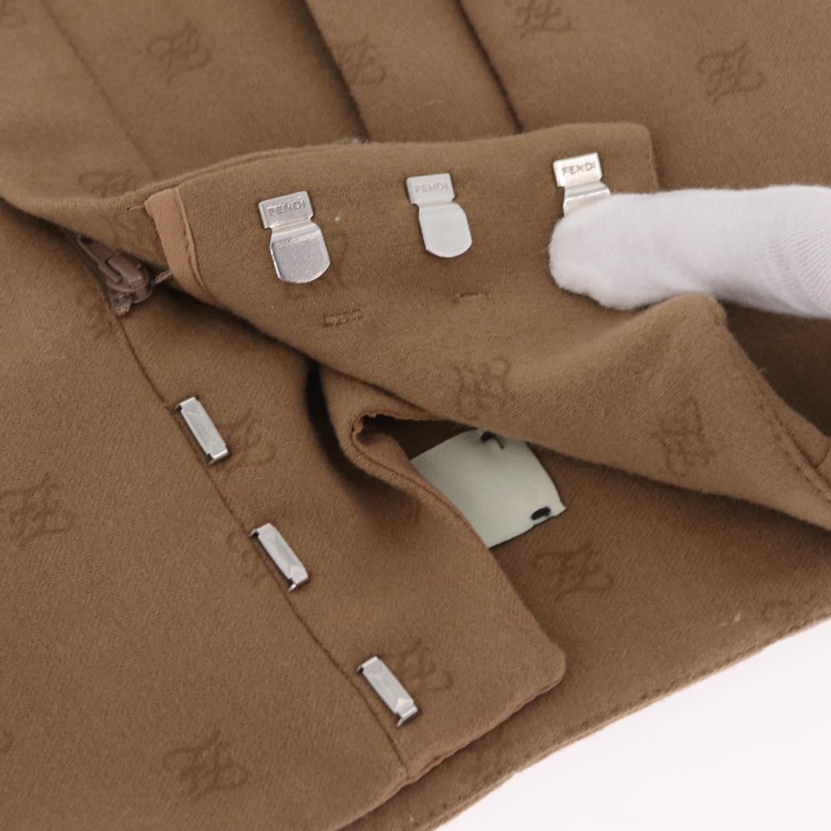 FENDI Skirt Wool Beige Auth 214962M