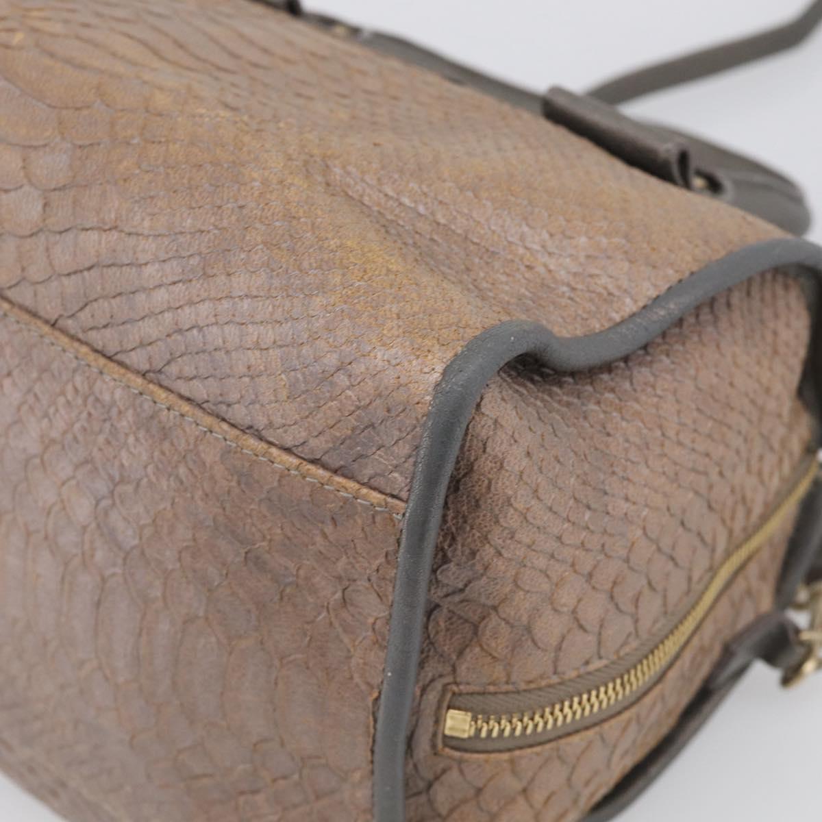 See By Chloe Shoulder Bag Leather Beige Gold Auth 214967A