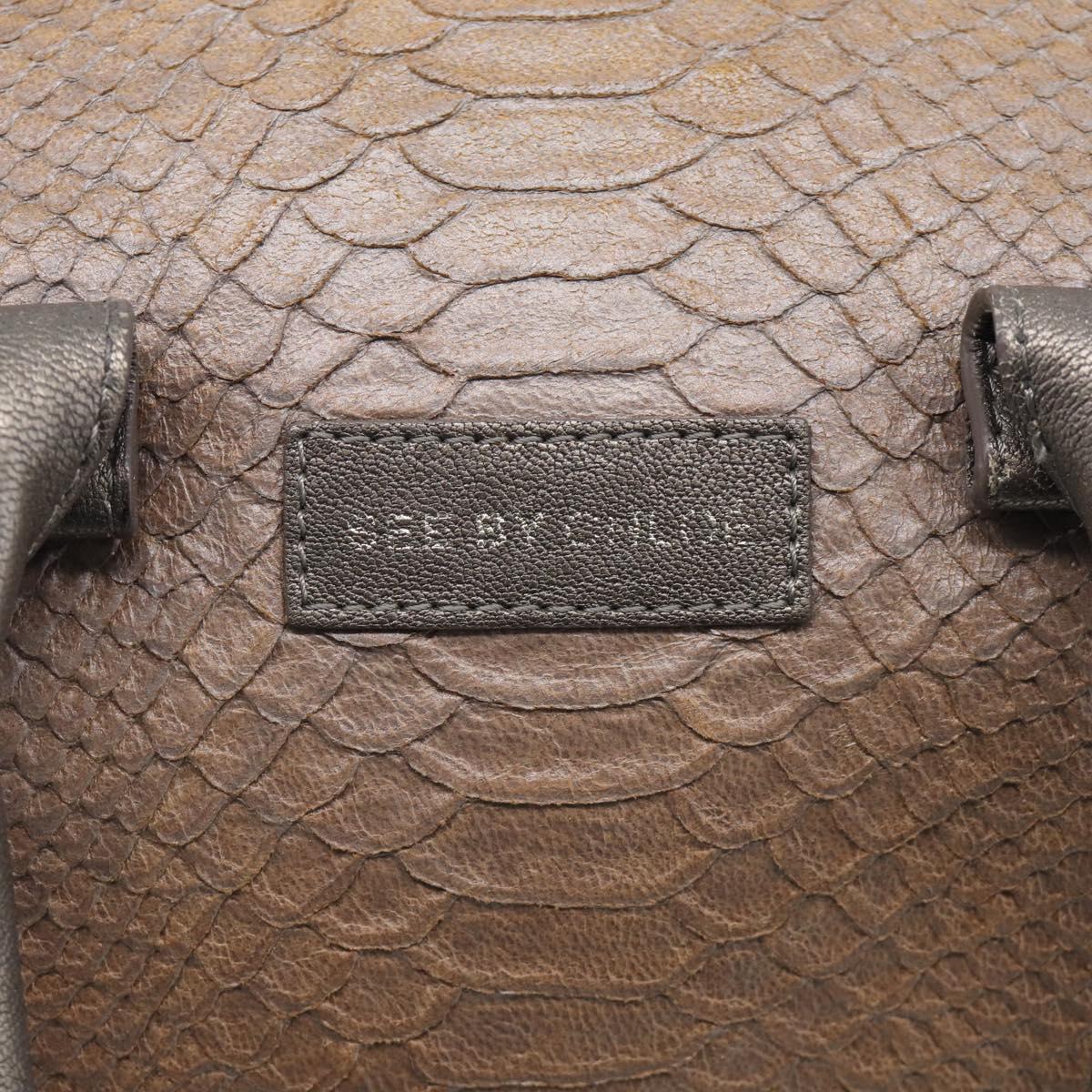See By Chloe Shoulder Bag Leather Beige Gold Auth 214967A