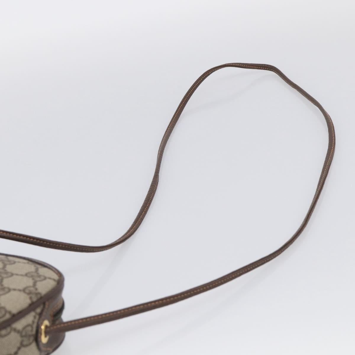GUCCI GG Supreme Web Sherry Line Bag PVC Beige Gold 156 02 066 Auth 214970