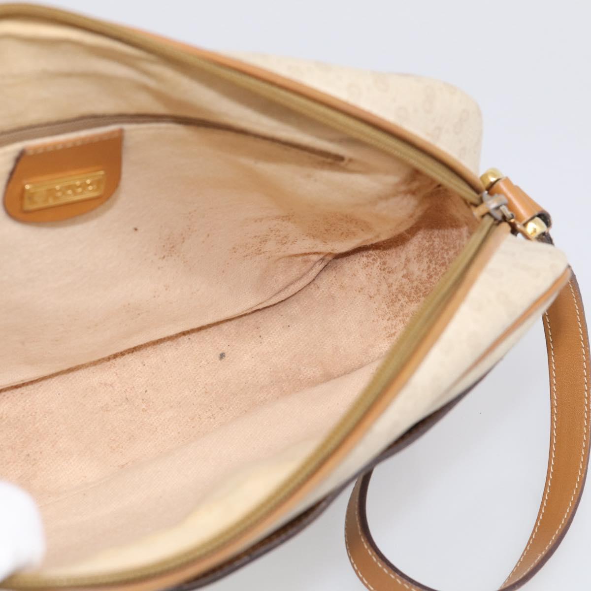 GUCCI Micro GG Supreme Shoulder Bag PVC Beige Gold Auth 215187