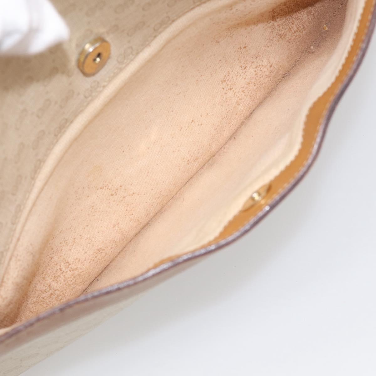 GUCCI Micro GG Supreme Shoulder Bag PVC Beige Gold Auth 215187