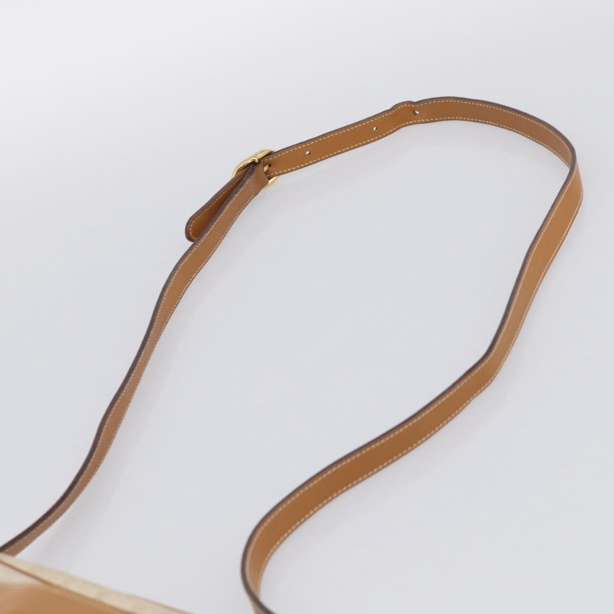 GUCCI Micro GG Supreme Shoulder Bag PVC Beige Gold Auth 215187