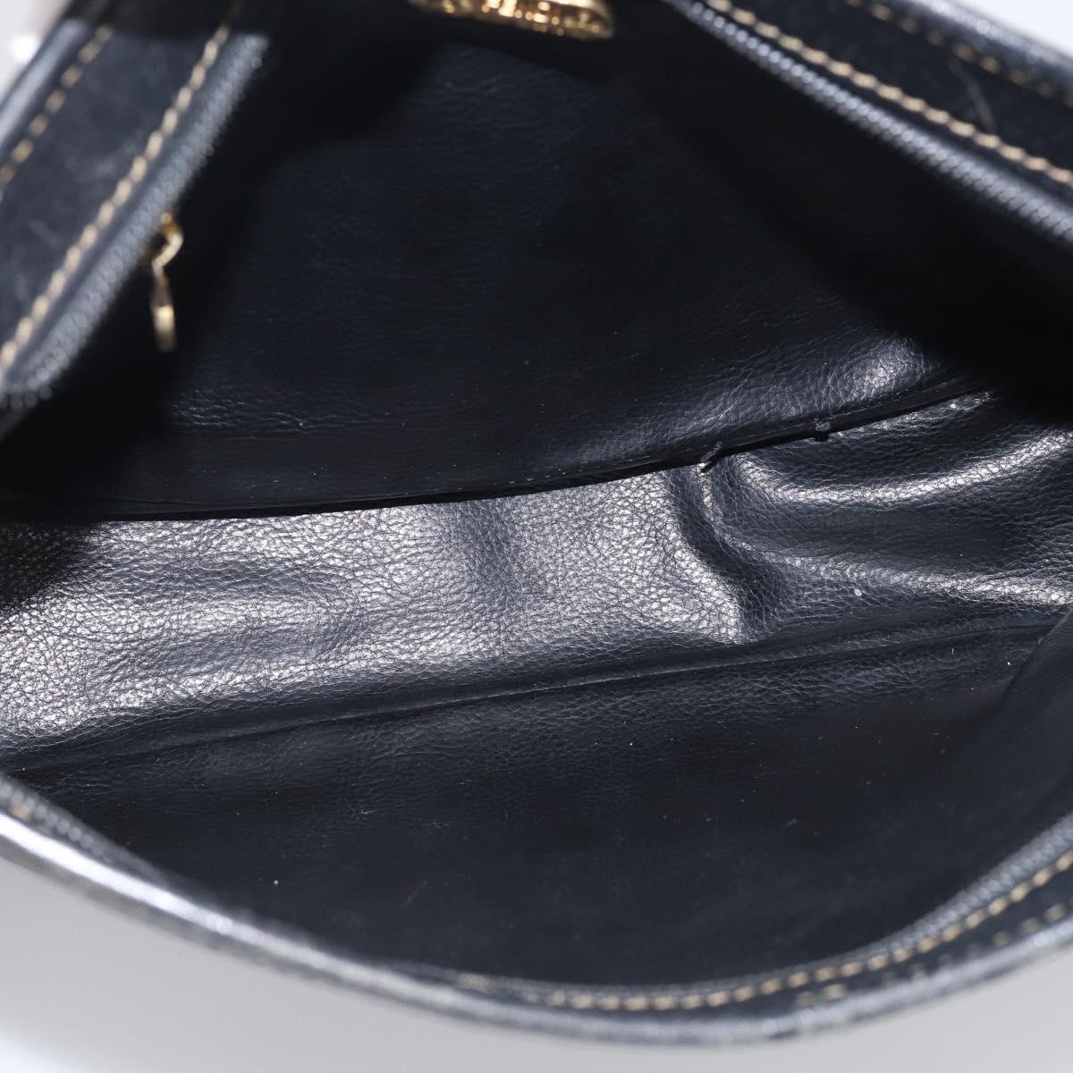 FENDI Zucca Canvas Shoulder Bag PVC Brown Black Auth 215188A